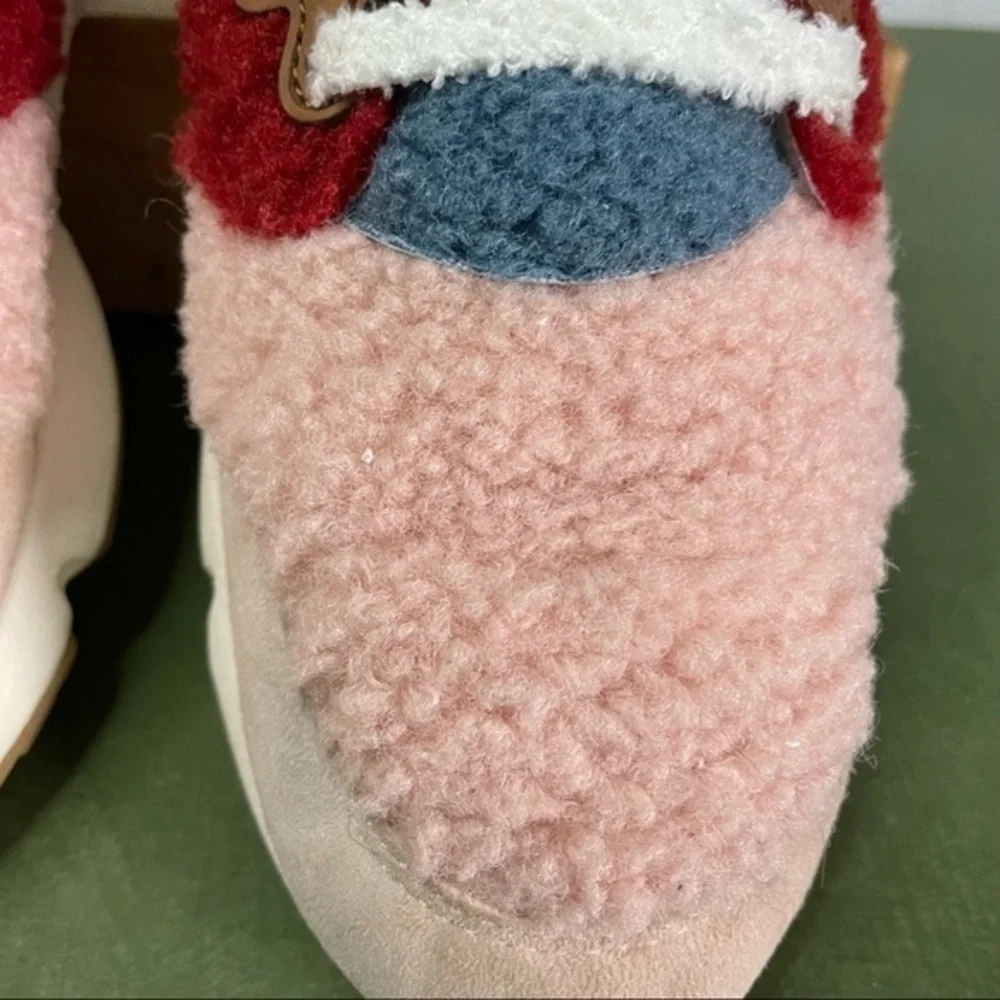 Flower Mountain PAMPAS Teddy Sneakers in Pink Bordeaux NWOT